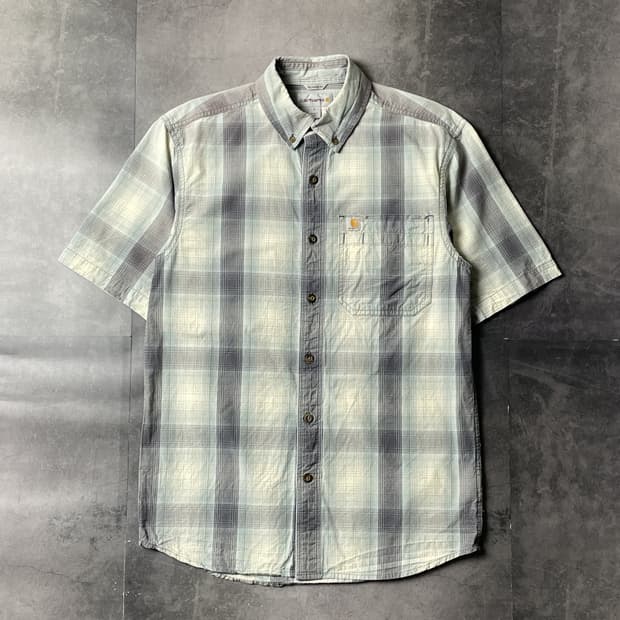 CARHARTT 칼하트 빈티지 체크 반팔 워크 셔츠 A00918