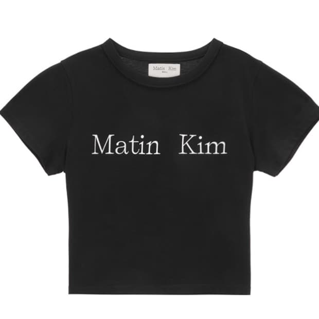 [마뗑킴] 로고 크롭티 블랙