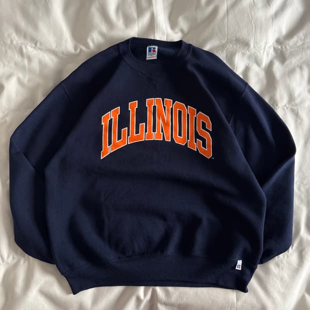 [XL] USA 90s 러셀 애슬레틱 맨투맨 스웻셔츠 네이비