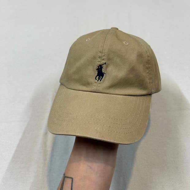 폴로 랄프로렌 아이코닉 치노 볼캡 모자 탄 브라운