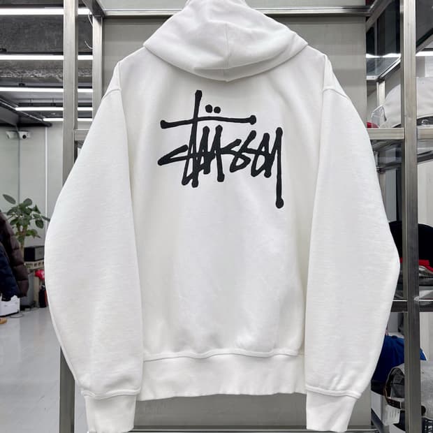 스투시 베이직 빅스탁 로고 헤비 스웻 후드티