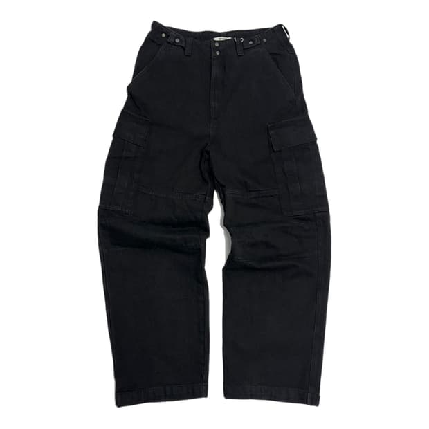 space 빈티지 블랙 워싱 카고팬츠