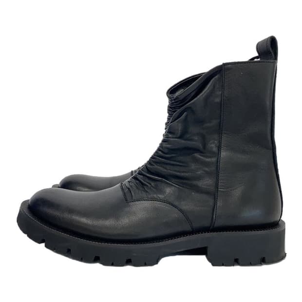 요지 야마모토 가죽 집업 주름 부츠