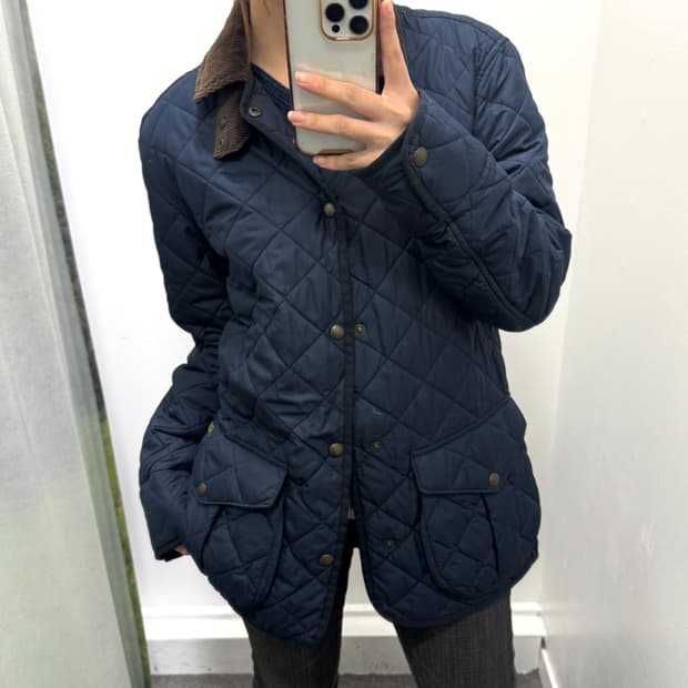 폴로 블루 퀄팅자켓