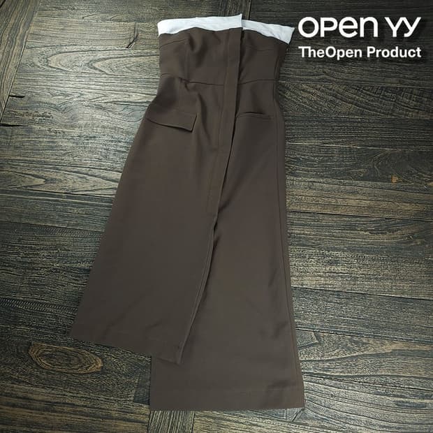 [더오픈프로덕트 오픈YY] 언발란스 뷔스티에 원피스 브라운 M21752