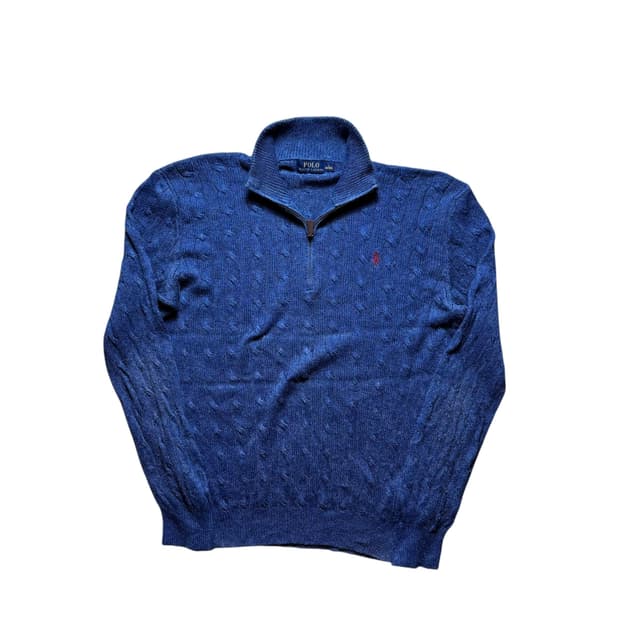 폴로 실크 꽈배기 니트