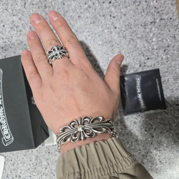 크롬하츠 더블 플로랄 풀파베 링 (정품)