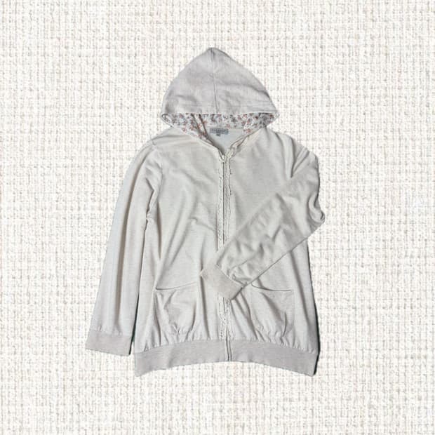 아이보리 크로쉐 후드 집업