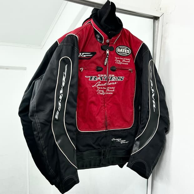 Bates 레더 사이드라인 레이싱 자켓