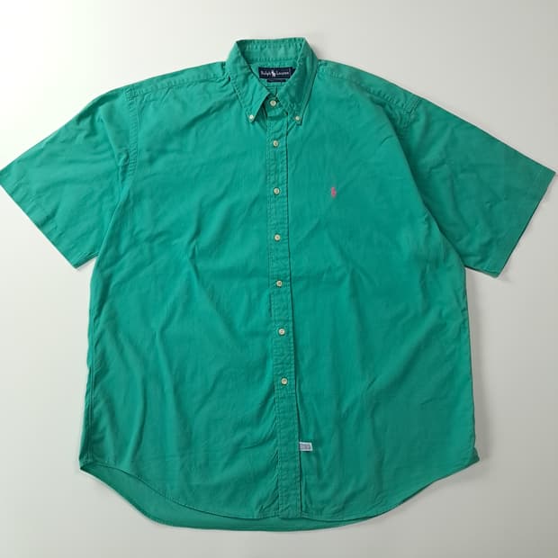 CK608 XL 폴로 90s 핑크포니 씨글라스 그린 반팔셔츠 남방