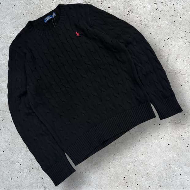 [XL] 폴로 랄프로렌 케이블 니트 블랙 B937