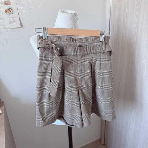 귀여운 체크 반바지