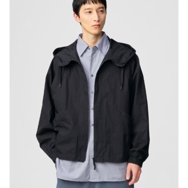 유니클로 U 후드집업 블루종 L