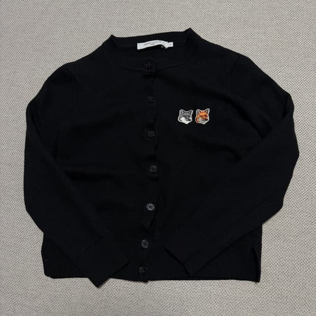 메종키츠네 더블폭스 블랙 가디건