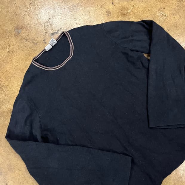 [정품/XL] 아르마니 익스체인지 라운드넥 긴팔 티셔츠 블랙 b14