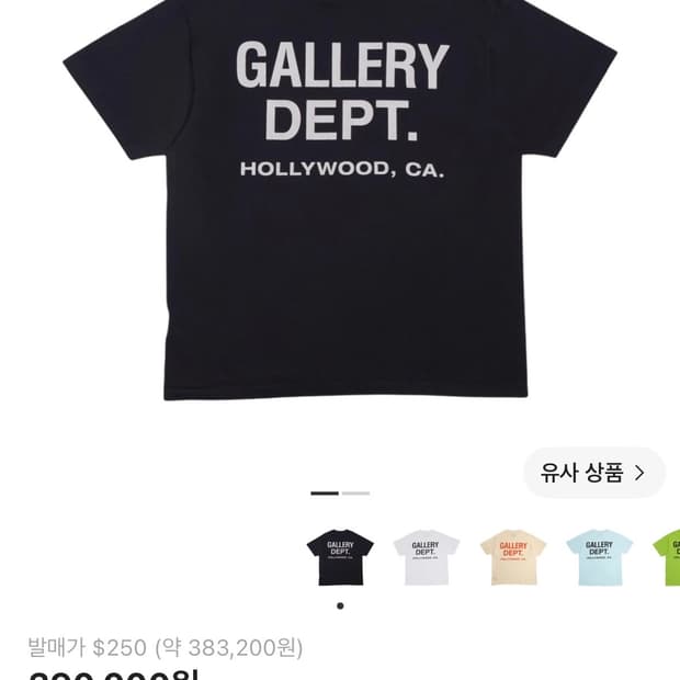 갤러리디파트먼트 수베니어티셔츠 블랙 XXL