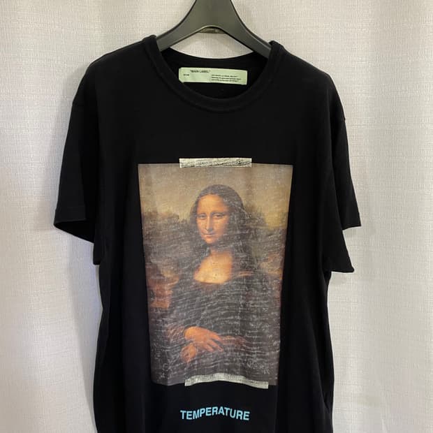 [정품] 오프화이트 18SS 모나리자 템퍼러처 오버핏 반팔 블랙
