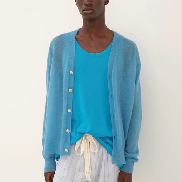 Auralee 오라리 터콰이즈 블루 카디건
