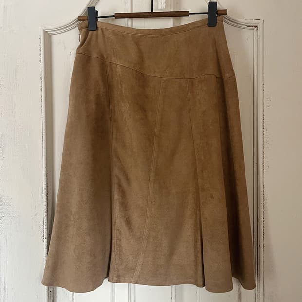 vintage a-line suede skirt