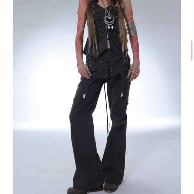 Straight Pocket Work Skirt Pants