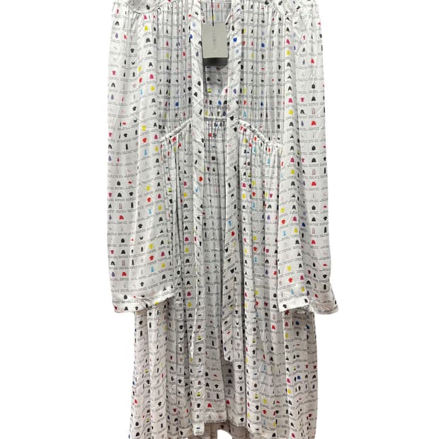 발렌시아가 그래픽 프린트 오버사이즈 드레스/원피스