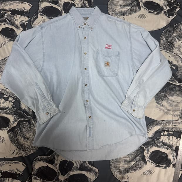 90s 칼하트 연청 데님셔츠 L사이즈 