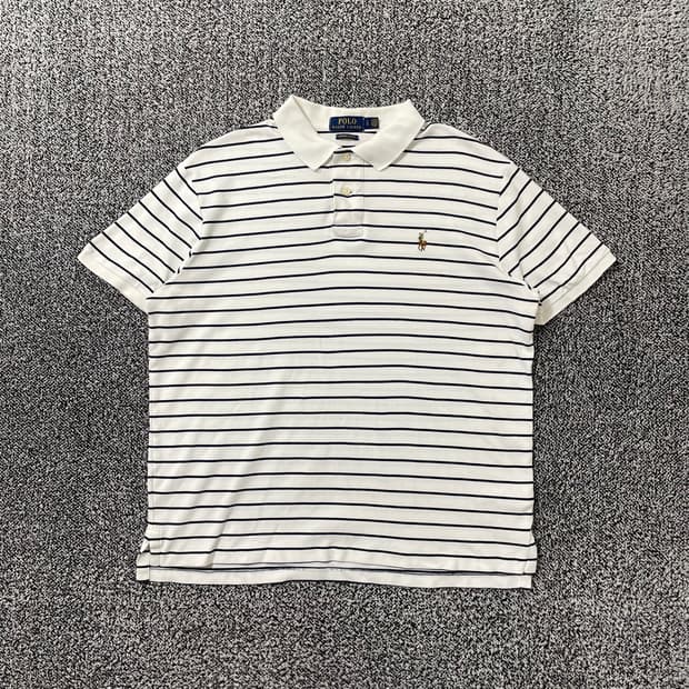 빈티지9. 폴로랄프로렌 커스텀 슬림핏 스트라이프 반팔 티셔츠 피케티 카라