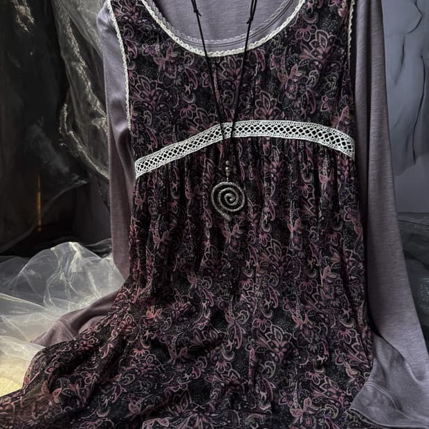 Floral Paisley Layered Sleeveless 0157