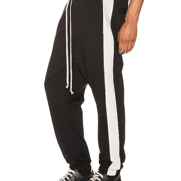 Rick Owens 19FW LARRY 사이드라인 드로스트링 트랙 팬츠