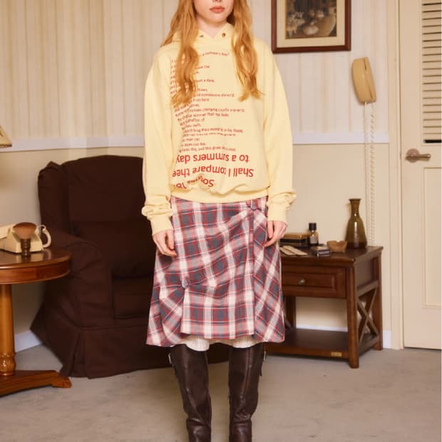 헤레틱 BUTTON FLARED SKIRT 