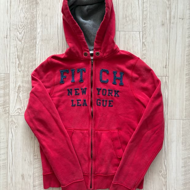 아베크롬비 후드집업 레드 L