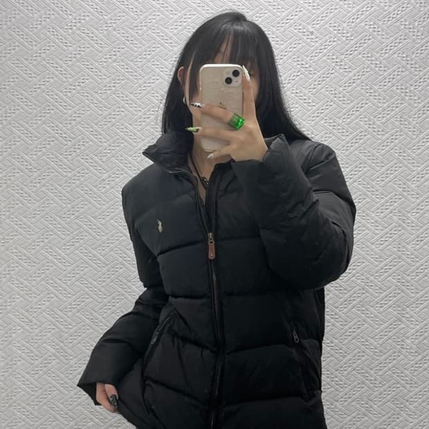 폴로 랄프로렌 빈티지 모던 시크블랙 푸퍼 다운 패딩 XXL C08540