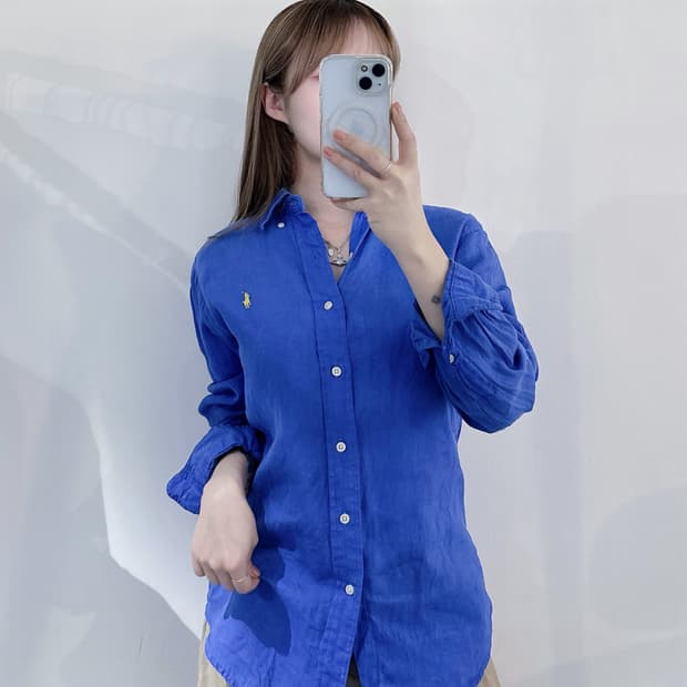 폴로랄프로렌 레몬포니 코발트블루 린넨 셔츠