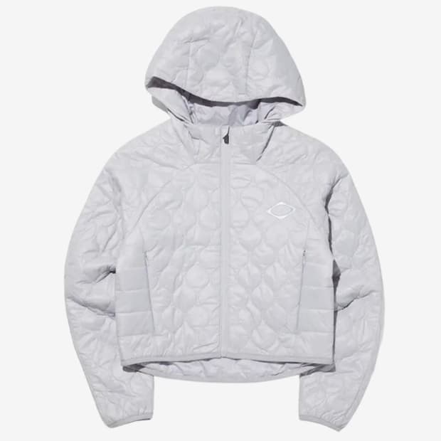 미스치프 롬버스 퀼티드 재킷 라이트 그레이