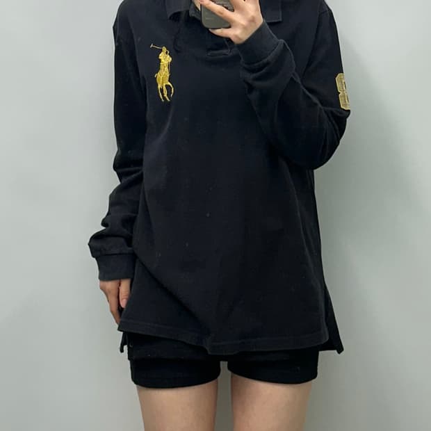 폴로 랄프로렌 빅포니 블랙 긴팔 카라 티셔츠