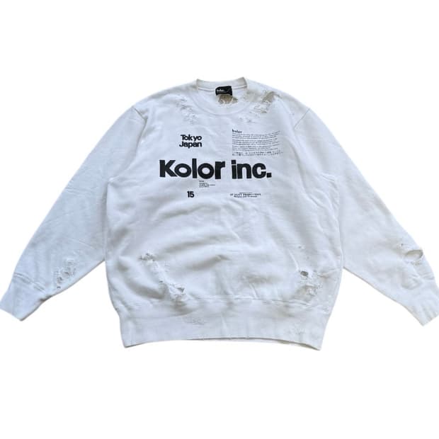 컬러 19AW 코튼 플리스 데미지 스웻