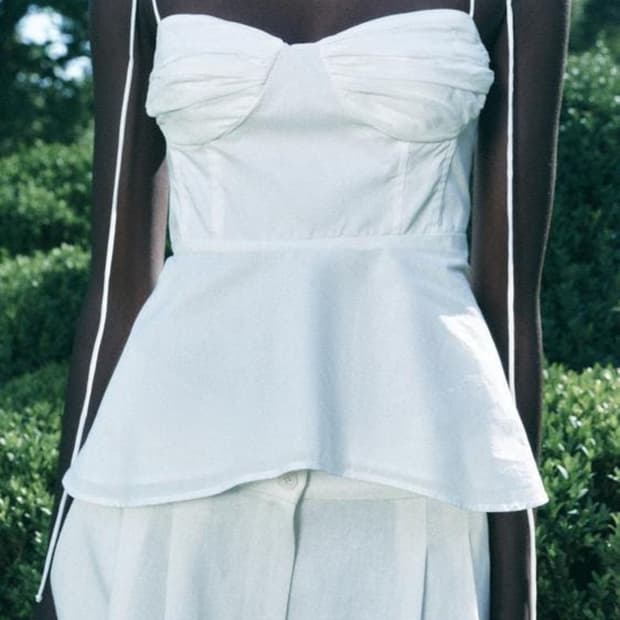 자라 화이트 뷔스티에 