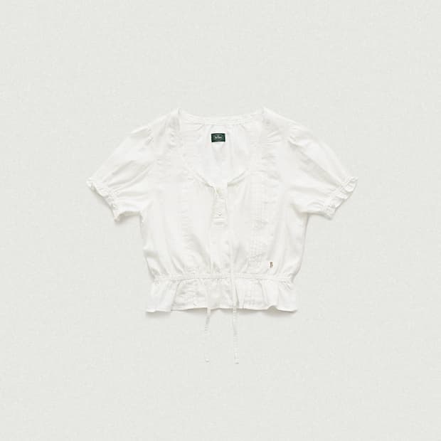 더바넷 Sud Pleatib Blouse_White