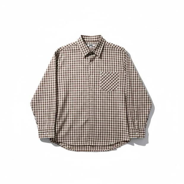 NOT NEW 브라운 체크 셔츠