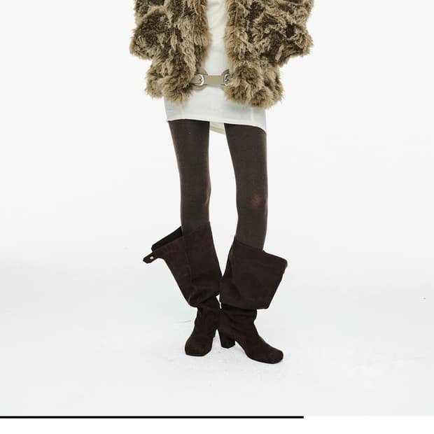 세릭 믹스드 퍼자켓 브라운