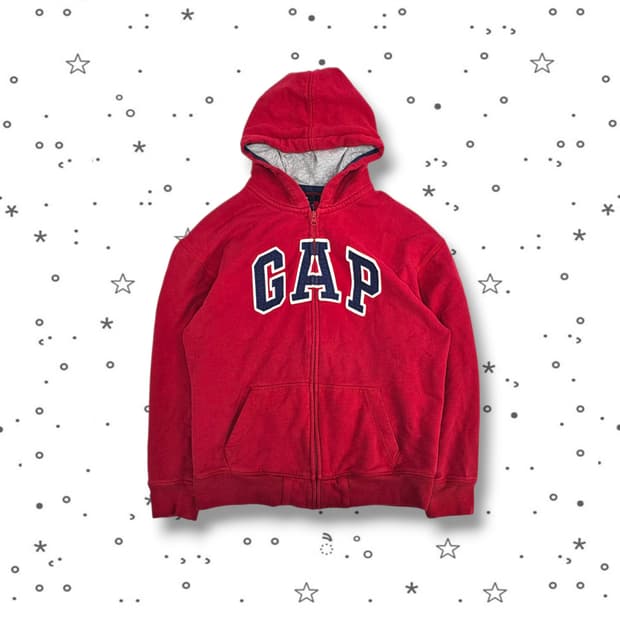 85 GAP 갭 로고 레드 후드집업