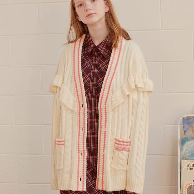 로라로라 프릴 가디건