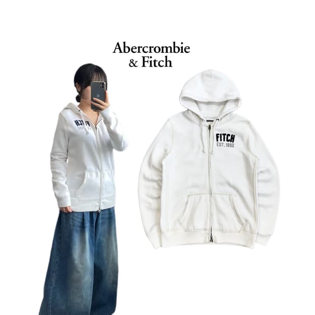 아베크롬비 Y2K 후드집업 화이트