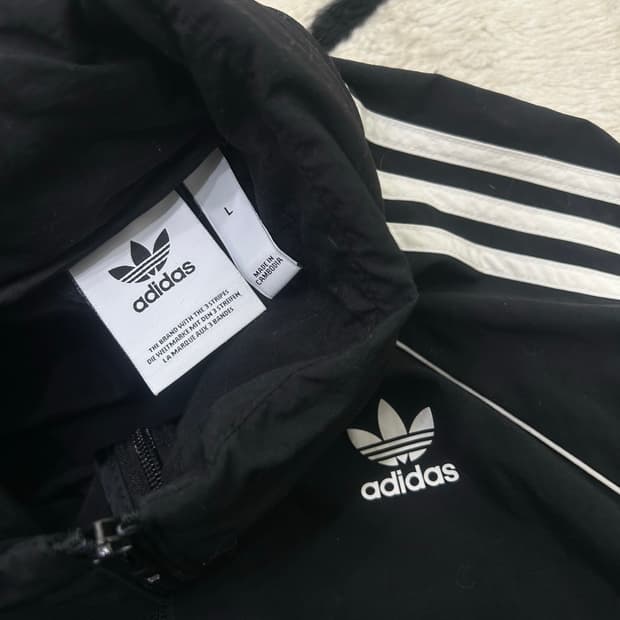[L]아디다스 슈퍼스타 나일론 바람막이/블랙