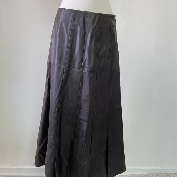 빈티지 f CAMINO 양가죽 레더 스커트 