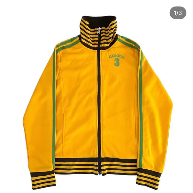 아디다스 져지 트랙탑 노랑