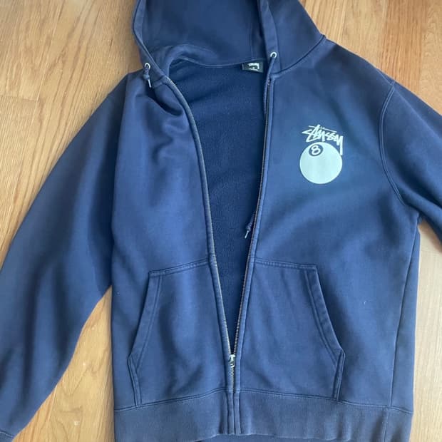 스투시 팔볼 후드집업 네이비