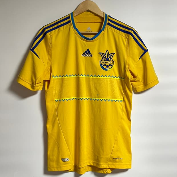 공용 아디다스 우크라이나 축구 유니폼 옐로우 블록코어 L