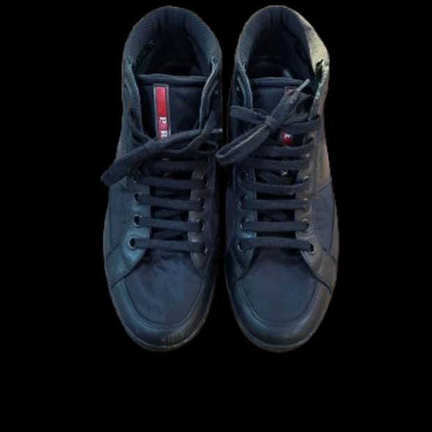 프라다 나일론 레더 하이탑