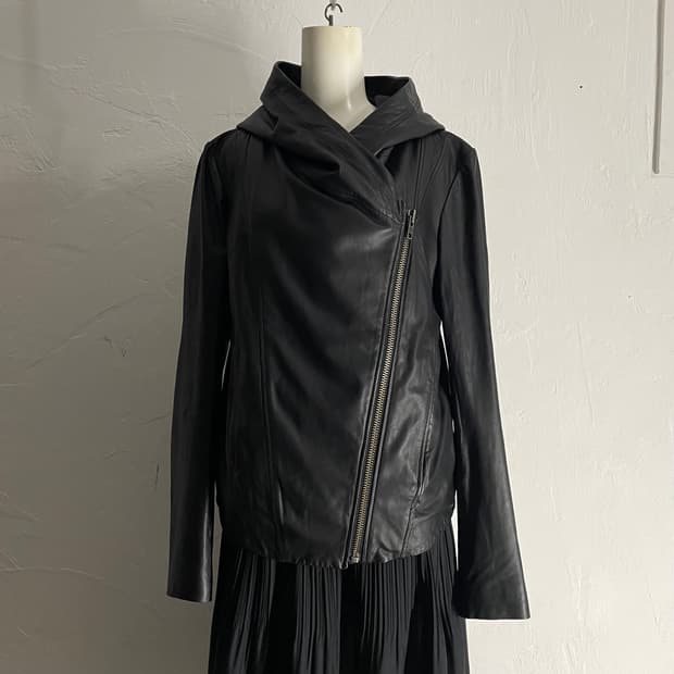 헬무트랭 램스킨 비대칭 라이더자켓